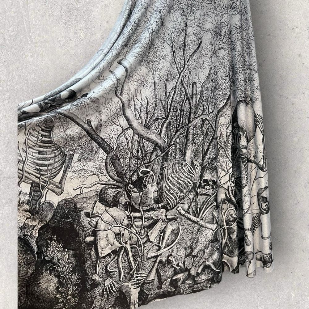 BlackMilk Black & Gray Forest Print Maxi Skirt - Medium - Picture 3 of 4
